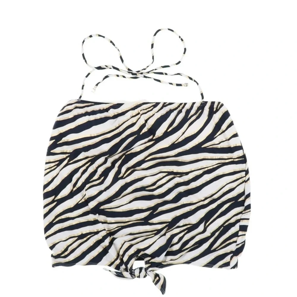 Michael Kors Tiger Zebra Halter Tankini Swim Top Size Small NEW